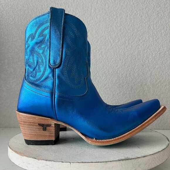 Lane SMOKESHOW Womens Cowboy Bootie 8.5 Blue Western Cowgirl Short Ankle Boots - Picture 2 of 12